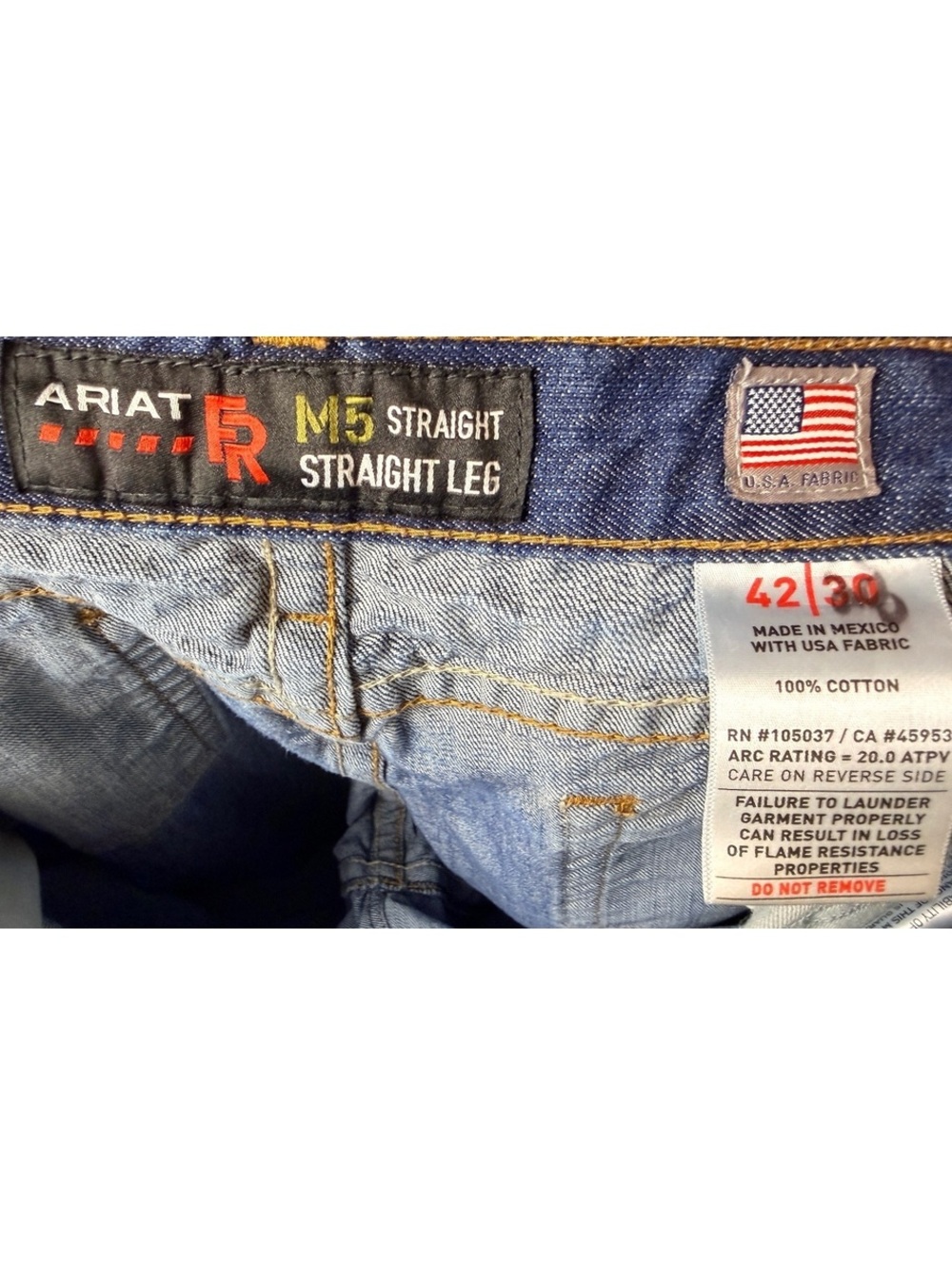 Ariat M5 Straight Leg Jeans Men's Size 42x28 - Picture 3 of 3